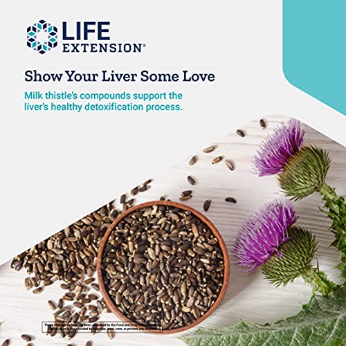 Life Extention Advanced Milk Thistle - Milk Thistle Supplement for Liver Function Support, Kidney Health & Detox - with Silymarin, Silibinins, Isosilybin A,B - Gluten-Free, Non-GMO - 60 Softgels