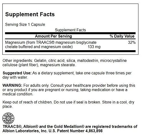 Albion Chelated Magnesium 133 mg 90 Caps - Sense42 Beauty and Health