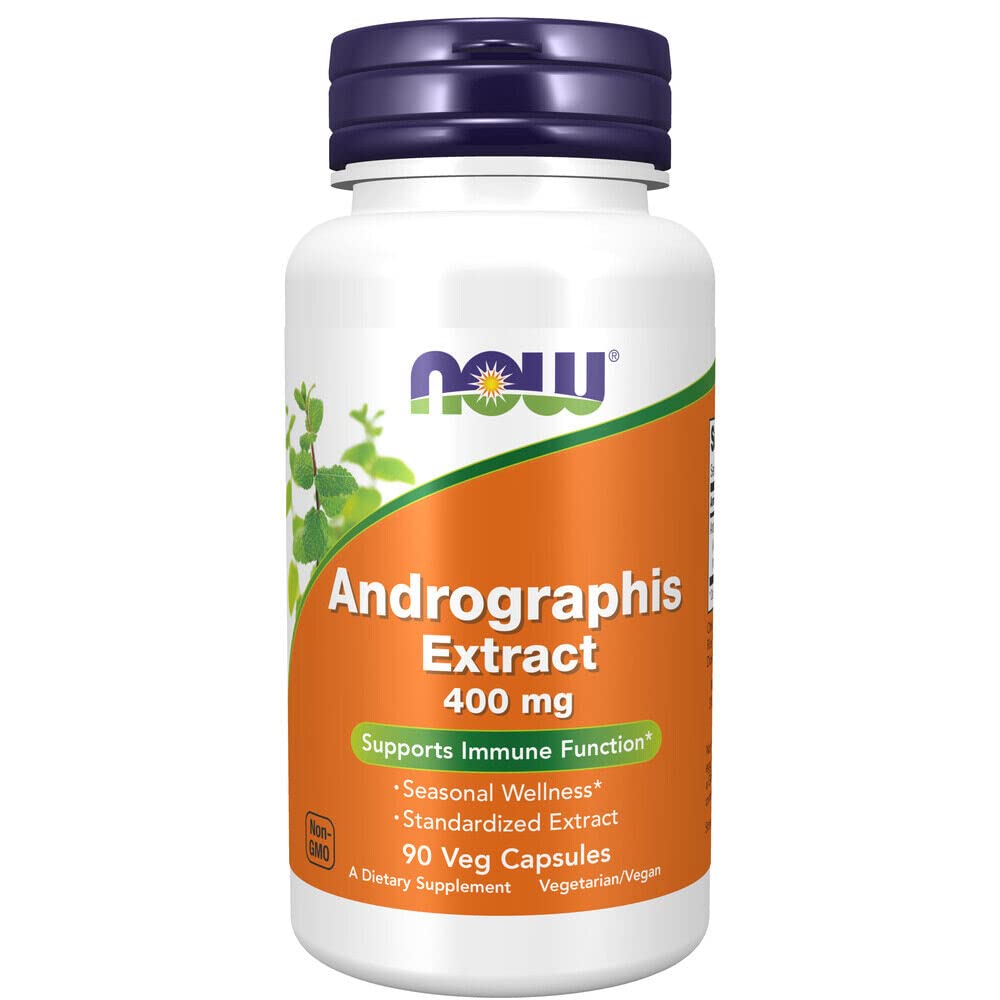 Now Foods, Andrographis Extract, 400mg, 90 Vegan Capsules, Lab-Tested, Vegetable, Gluten Free, Soy Free, Vegetarian