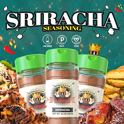 Flavor God Seasonings - Sriracha, Gluten Free, Low Sodium, Paleo, Vegan, 4.5 oz