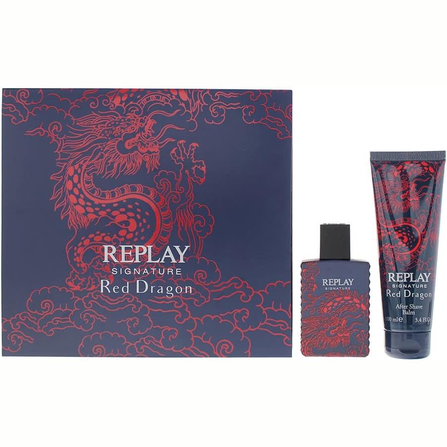 Replay Signature Red Dragon Gift Set 50ml EDT + 100ml Aftershave