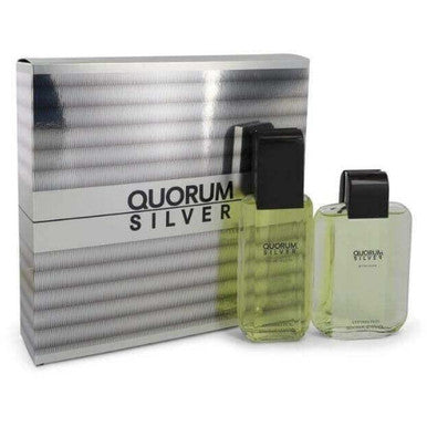 Antonio Puig Quorum Silver Gift Set 100ml EDT + 100ml Aftershave