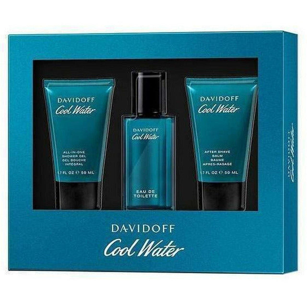 Davidoff Cool Water Gift Set 40ml EDT + 50ml Shower Gel + 50ml Aftershave Balm