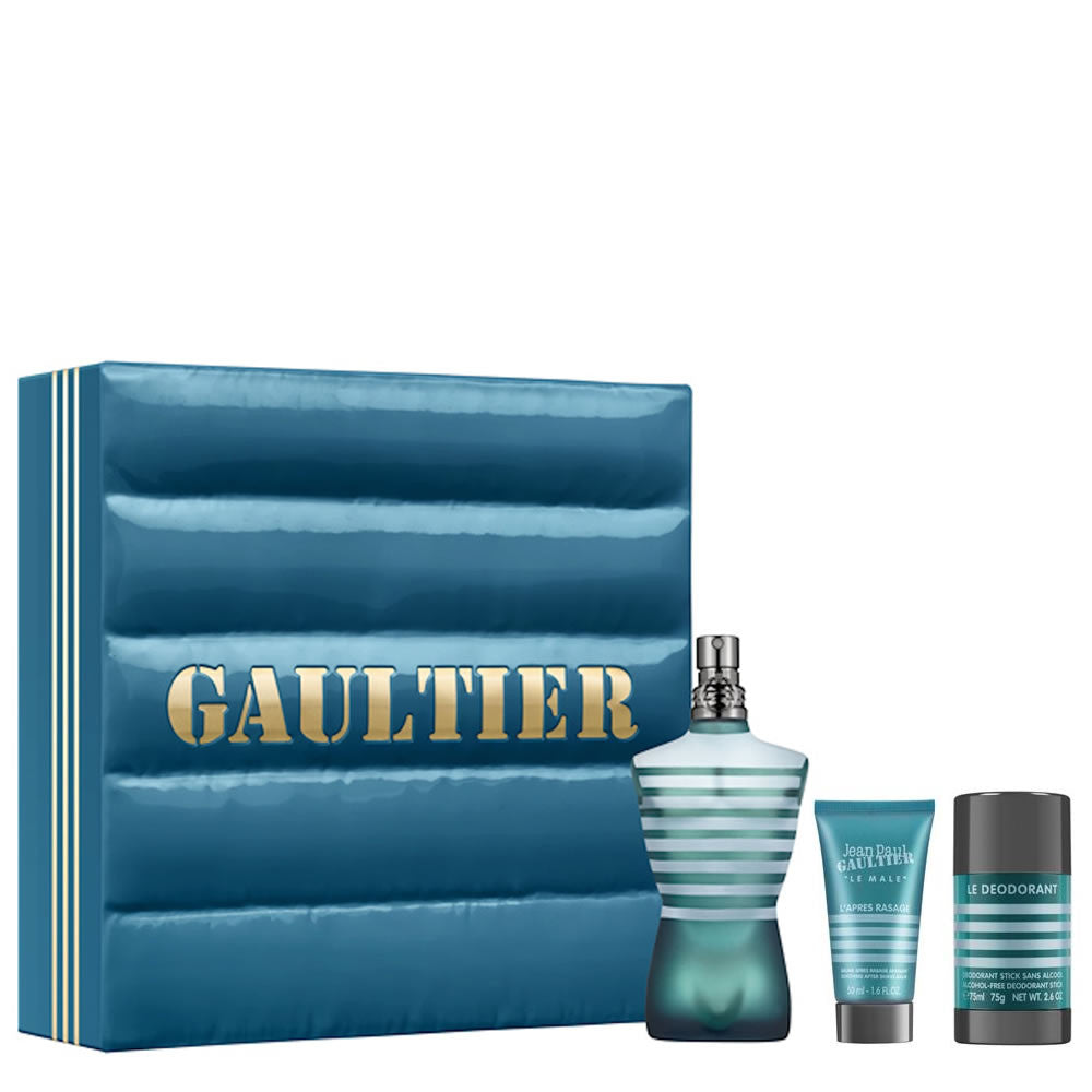 Jean Paul Gaultier Le Male Gift Set 125ml EDT + 50ml Aftershave Balm + 75g Deodorant Stick