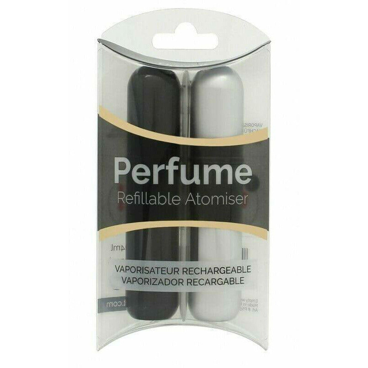 Pressit Refillable Perfume Atomiser Duo Pack - Black & Silver