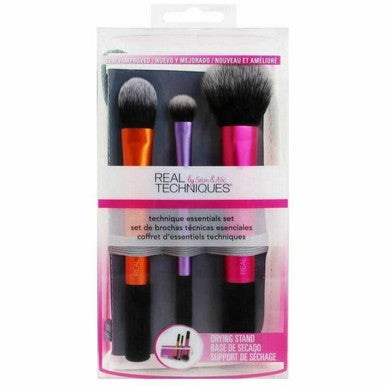 Real Techniques Travel Essentials Gift Set 3 x Brushes + Case