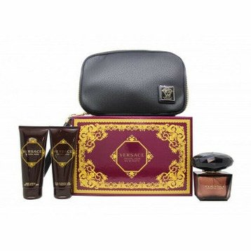 Versace Crystal Noir Gift Set 90ml EDT + 100ml Body Lotion + 100ml Shower Gel + Bag