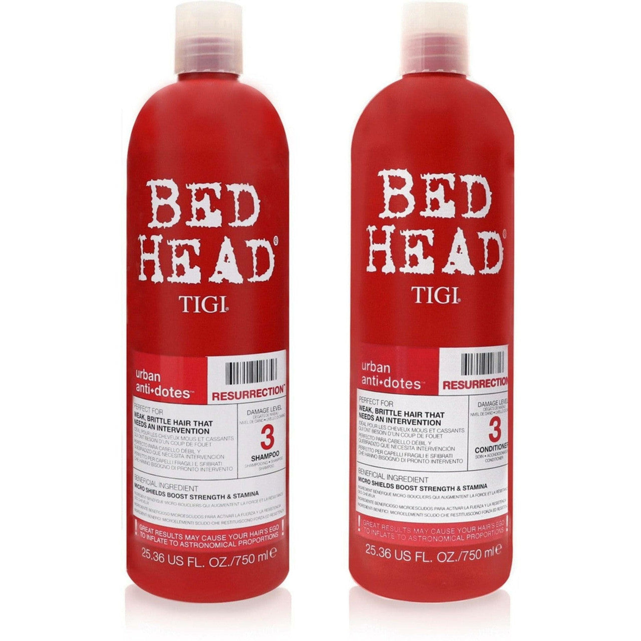 Tigi Duo Pack Bed Head Urban Antidotes Resurrection 750ml Shampoo + 750ml Conditioner