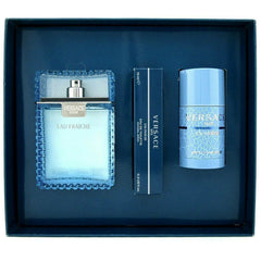 Versace Man Eau Fraiche Gift Set 100ml EDT + 75ml Deodorant Stick + 10ml EDT